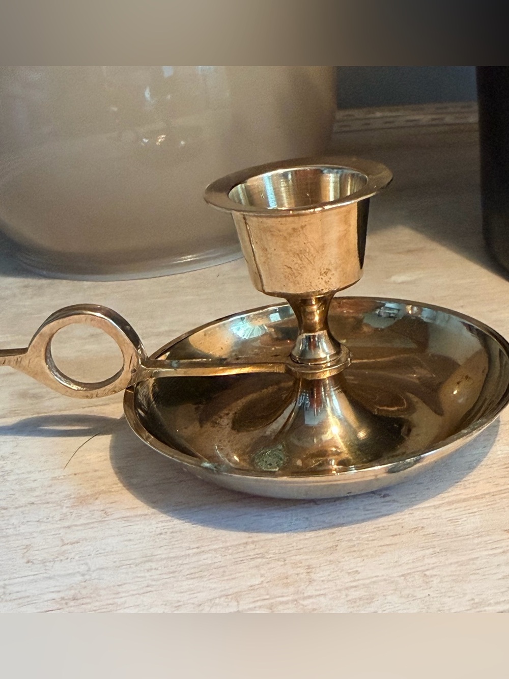 Brass Chamberstick Candle Holder - made in India